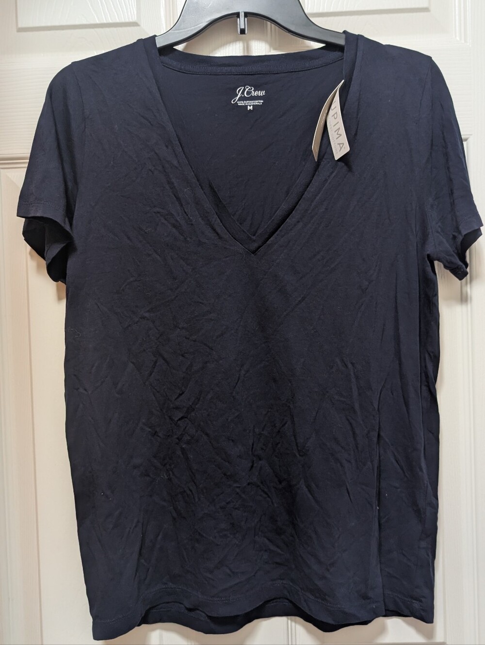 NWT J.Crew Navy Blue Short-Sleeve V-Neck Tee Tshirt Supima Cotton Size Medium M
